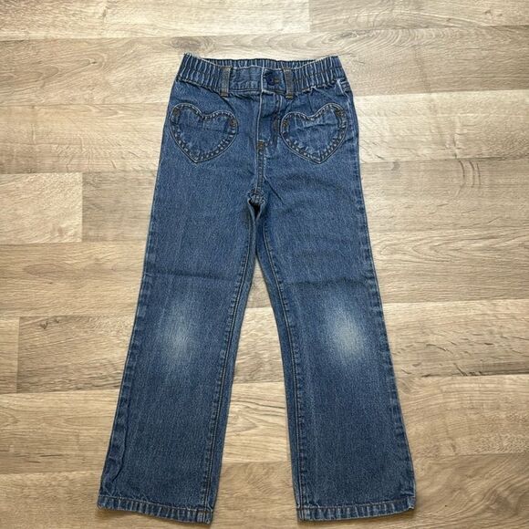 Girls Jeans. Carter’s size 5. Elastic waist. Front heart pockets. Super soft.​ - Picture 1 of 4